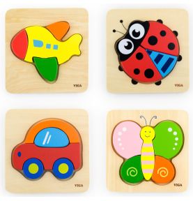 VIGA Pierwsze drewniane Puzzle maluszka Statek