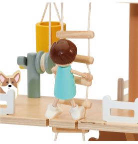 CLASSIC WORLD Drewniany Domek na Drzewie dla Lalek 31 el.