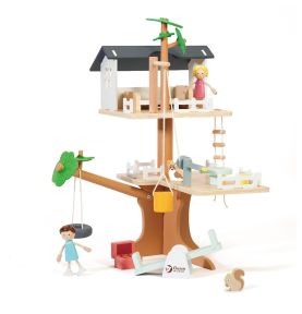 CLASSIC WORLD Drewniany Domek na Drzewie dla Lalek 31 el.