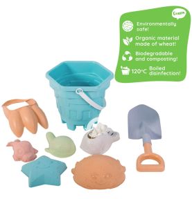 WOOPIE GREEN Zestaw do Piasku w Wiaderku 8 el. BIODEGRADOWALNY ORGANICZNY MATERIAŁ