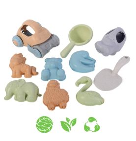 WOOPIE GREEN Zestaw do Piasku z Samodzikiem 10 el. BIODEGRADOWALNY ORGANICZNY MATERIAŁ