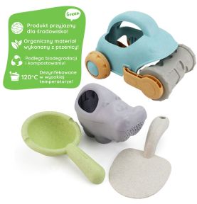 WOOPIE GREEN Zestaw do Piasku z Samodzikiem 10 el. BIODEGRADOWALNY ORGANICZNY MATERIAŁ
