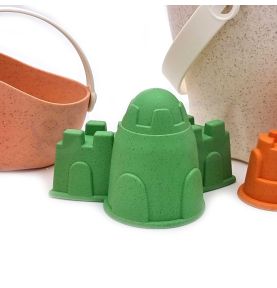 WOOPIE GREEN Zestaw do Piasku  w Wiaderku Zamki 8 el. BIODEGRADOWALNY ORGANICZNY MATERIAŁ