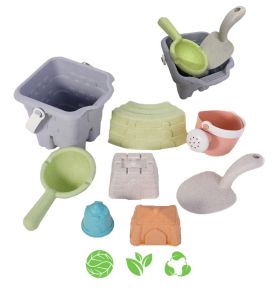 WOOPIE GREEN Zestaw do Piasku w Wiaderku Wieża 8 el. BIODEGRADOWALNY ORGANICZNY MATERIAŁ