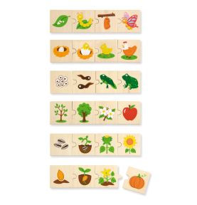 Drewniane Puzzle Rosnące zwierzątka i rośliny Viga Toys