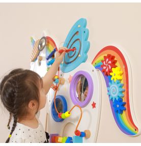 Viga Drewniana Tablica Sensoryczna Manipulacyjna Jednorożec Certyfikat FSC