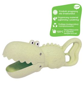 WOOPIE GREEN Krokodyl Łopatka Zbierak do Piasku i Wody Zielona BIODEGRADOWALNY ORGANICZNY MATERIAŁ