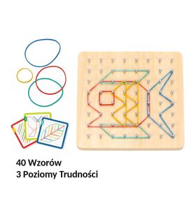 WOOPIE GREEN Geoplan na Gumki Drewniana Układanka 69 el. Certyfikat FSC