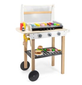 VIGA Duży Drewniany Grill dla Dzieci + 47  Akcesoriów