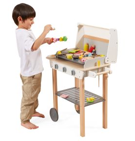 VIGA Duży Drewniany Grill dla Dzieci + 47  Akcesoriów