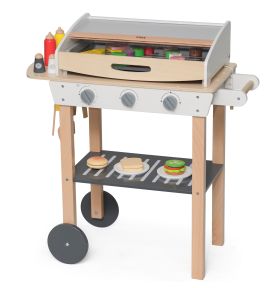 VIGA Duży Drewniany Grill dla Dzieci + 47  Akcesoriów