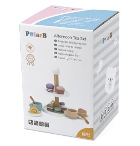 Viga PolarB Patera drewniana z Babeczkami Ciasteczkami Kawą zestaw 15 akc