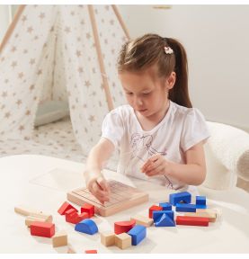 Viga Drewniana Gra Budowanie Klocki 3D Montessori