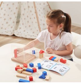 Viga Drewniana Gra Budowanie Klocki 3D Montessori