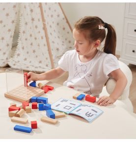 Viga Drewniana Gra Budowanie Klocki 3D Montessori