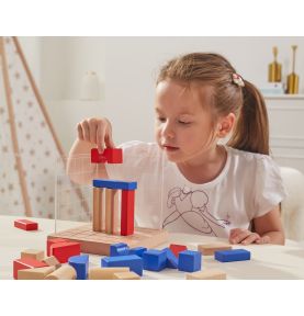 Viga Drewniana Gra Budowanie Klocki 3D Montessori