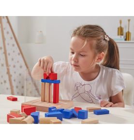 Viga Drewniana Gra Budowanie Klocki 3D Montessori