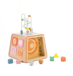 CLASSIC WORLD Drewniana Kostka Edukacyjna Sensoryczna 6w1