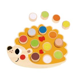 TOOKY TOY Drewniana Układanka Jeż Nauka Kształtów Kolorów Liczb