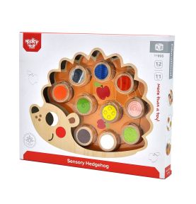 TOOKY TOY Drewniana Układanka Jeż Nauka Kształtów Kolorów Liczb