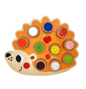 TOOKY TOY Drewniana Układanka Jeż Nauka Kształtów Kolorów Liczb
