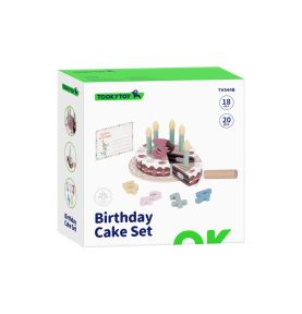 TOOKY TOY Drewniany Tort Urodzinowy ze Świeczkami Rzepy