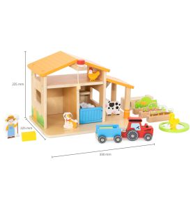 VIGA Drewniana Farma Dom Farmera Z Ogródkiem I Traktorem 21 el
