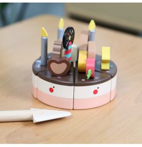 CLASSIC WORLD Drewniany Tort Urodzinowy do Krojenia 19el.