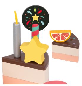 CLASSIC WORLD Drewniany Tort Urodzinowy do Krojenia 19el.