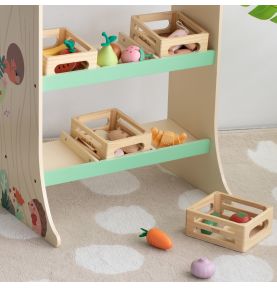 CLASSIC WORLD Zestaw Drewnianych Owoców w Koszyku 6 el.