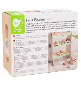 CLASSIC WORLD Zestaw Drewnianych Owoców w Koszyku 6 el.