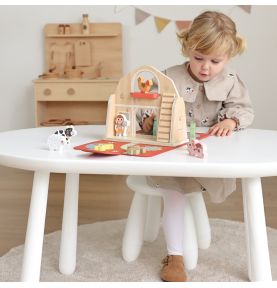 TOOKY TOY Drewniana Składana Farma w Walizce ze Zwierzątkami