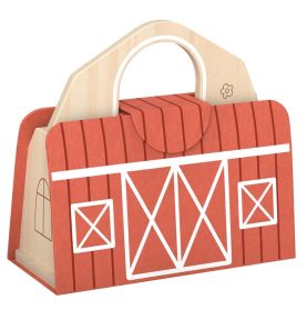 TOOKY TOY Drewniana Składana Farma w Walizce ze Zwierzątkami