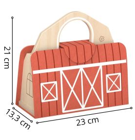 TOOKY TOY Drewniana Składana Farma w Walizce ze Zwierzątkami