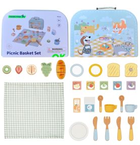 TOOKY TOY Zestaw Piknikowy Owoce do Krojenia Zestaw Śniadaniow