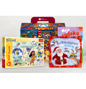 Paczka mikołajkowa dla dzieci 6+ z puzzlami Stitch