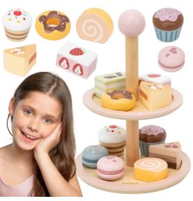 VIGA Drewniany Stojak na Ciasto z Akcesoriami
