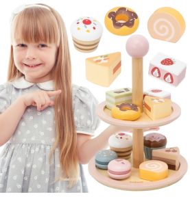 VIGA Drewniany Stojak na Ciasto z Akcesoriami