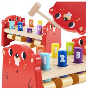 TOOKY TOY Wbijak Przebijak Drewniany Kolorowy