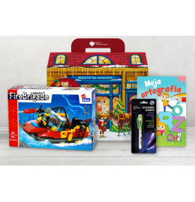 Paczka mikołajkowa dla chłopca 7+ z klockami konstrukcyjnymi Łódź Strażacka