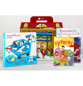 Paczka mikołajkowa dla dzieci 5+ z grą Uratuj Pingwina