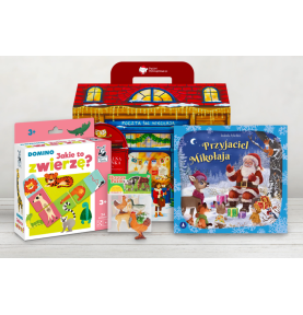 Paczka mikołajkowa dla dzieci 3+ z grą Znasz to Zwierzę? Domino