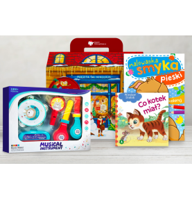 Paczka mikołajkowa dla dzieci ze żłobka z zestawem instrumentów muzycznych