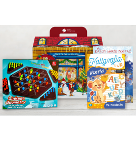 Paczka mikołajkowa dla dzieci 6+ z grą logiczną Gumki