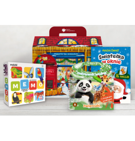 Paczka mikołajkowa dla dzieci 4+ z grą Memory - zwierzęta świata