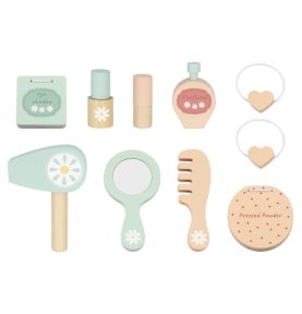 TOOKY TOY Drewniana Toaletka Motyl Akcesoria Lustro z Oświetleniem LED + Kosmetyki