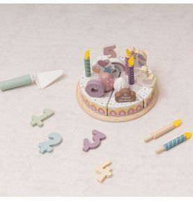 TOOKY TOY Drewniany Tort Urodzinowy Krajalny Na Rzepy