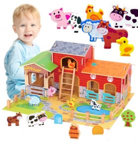 WOOPIE GREEN Mega Farma Figurki Zwierząt Stajnia Obora Kurnik 18 el.