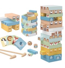 WOOPIE GREEN Gra Zręcznościowa "Chwiejąca Wieża" Zwierzęta 82 el. FSC