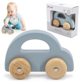 VIGA PolarB Drewniany Samochodzik do Pchania Niebieski